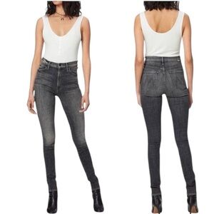 Mother The Super Swooner Open Late Skinny Jeans Size 27 Black